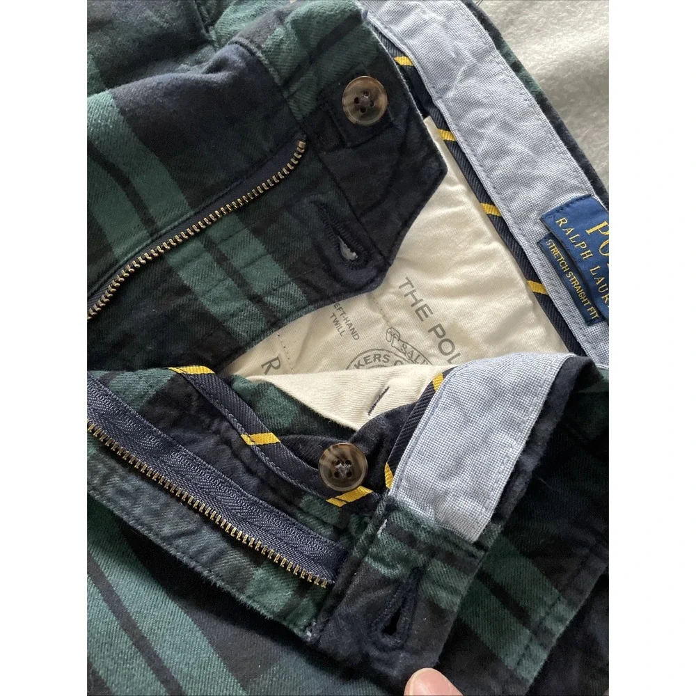Polo Ralph Lauren Trousers Mens Size W32 L32 Blackwatch‎ Tartan Plaid 7oz Twill